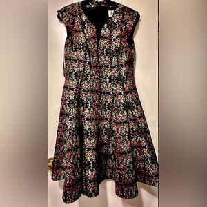 Julia Jordan Black Floral Midi Dress